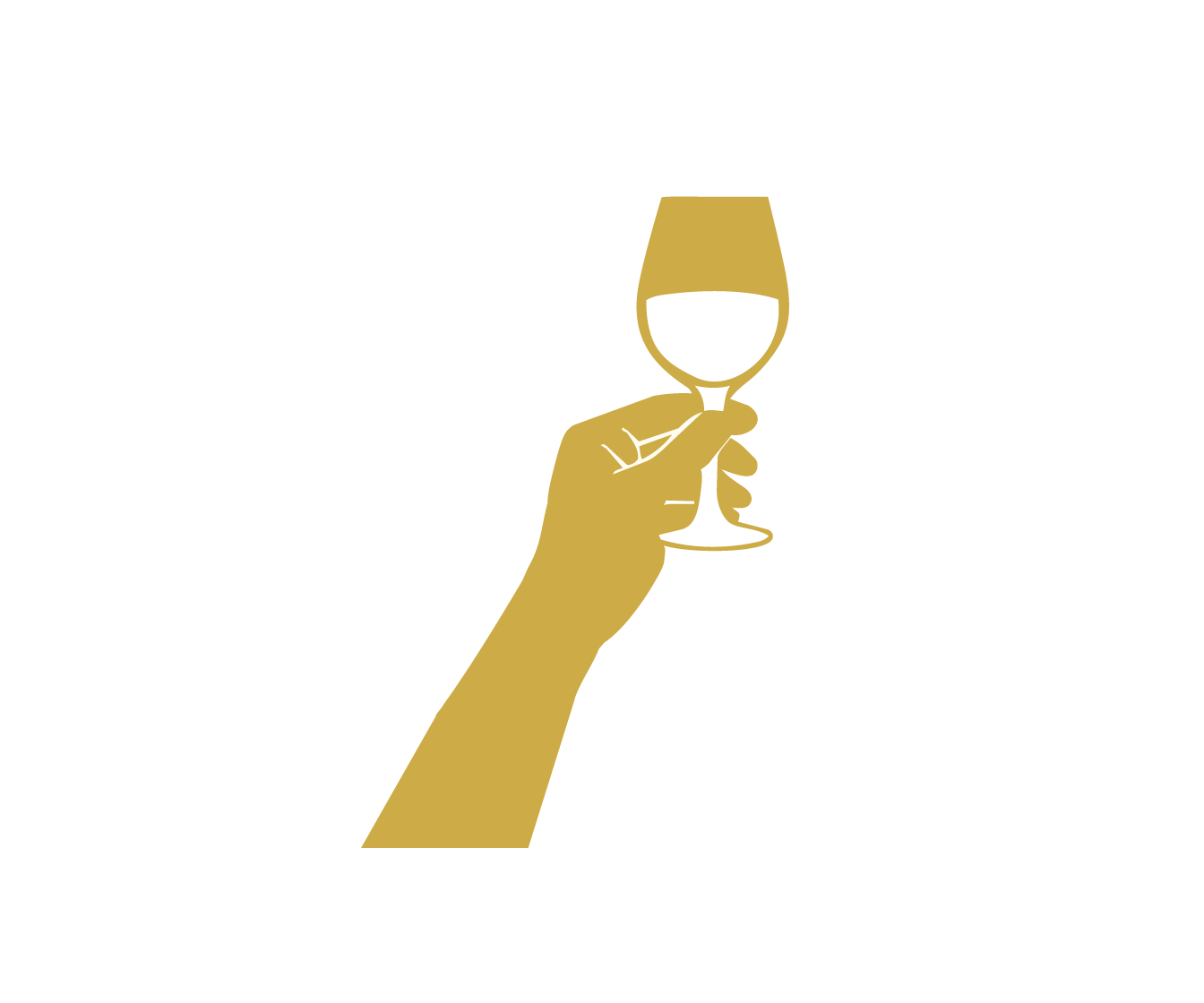 Ilustração de mão segurando taça
