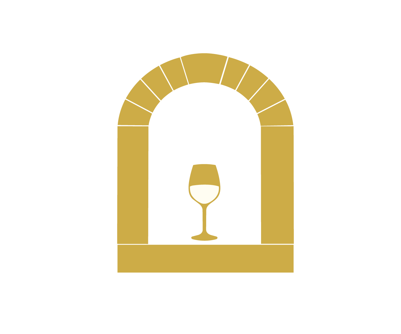 Ilustração de janela em arco com taça